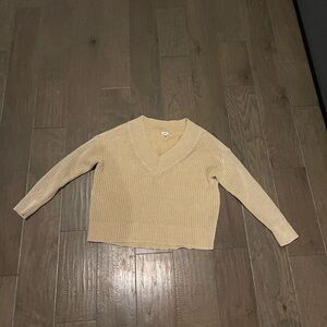 Aerie Tan V-neck knit sweater